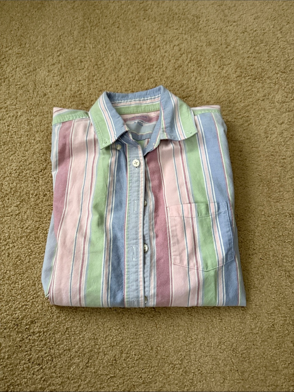 L.L. Bean Pastel Multistripe Button-Down Shirt